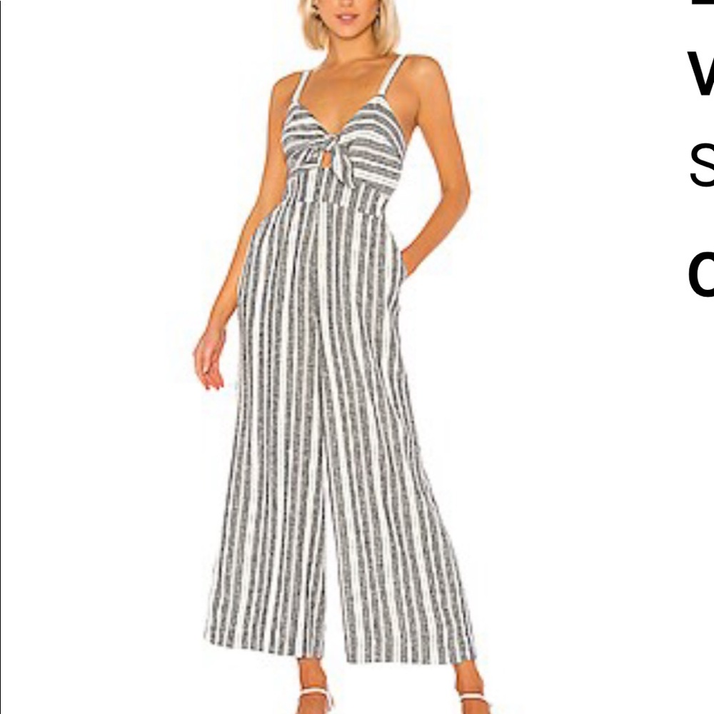 Splendid Luau Jumpsuit in Navy & Off White EUC XS